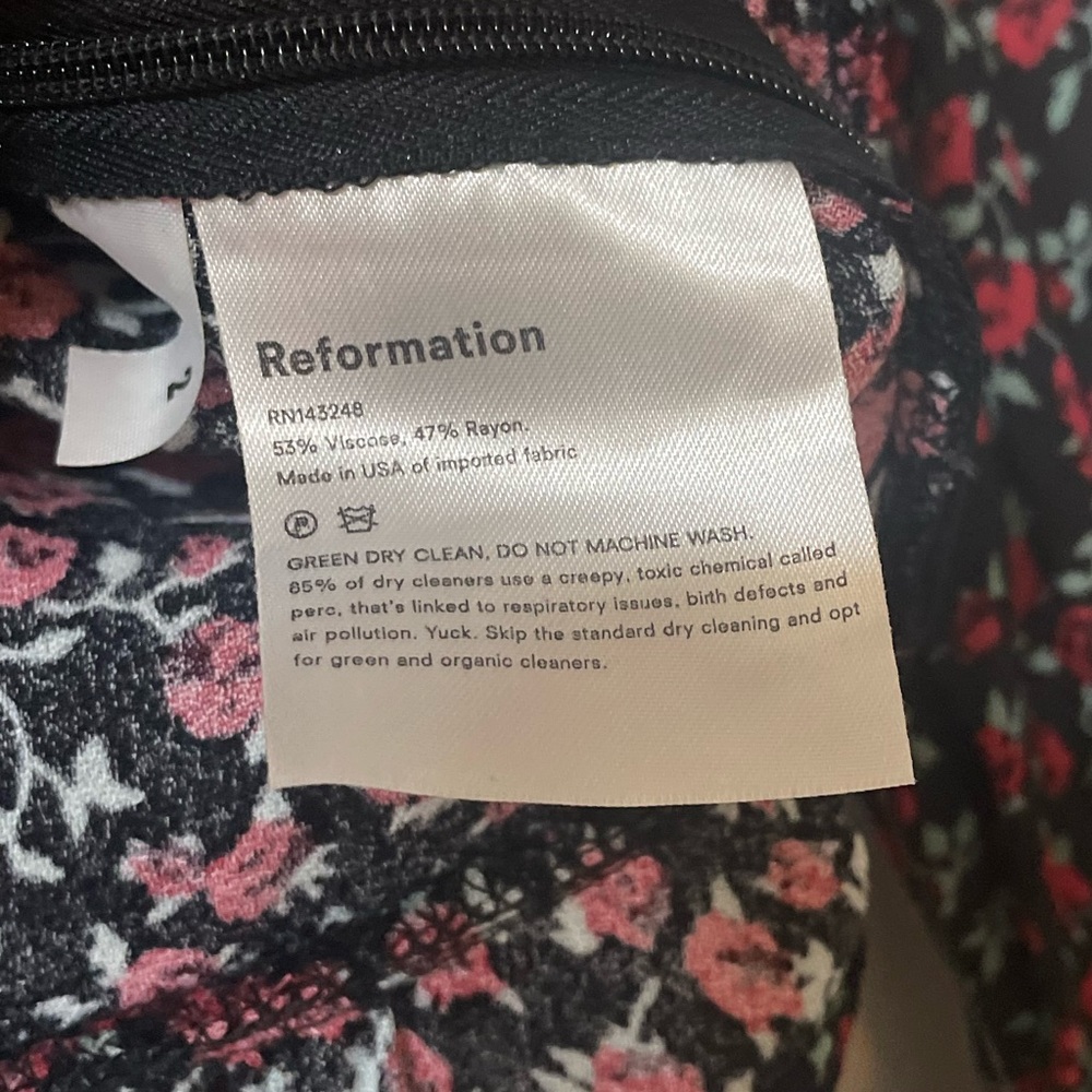 Reformation Barb Top in Mable Size 2 Floral Cropped Cottagecore Dark Academia - Picture 8 of 14